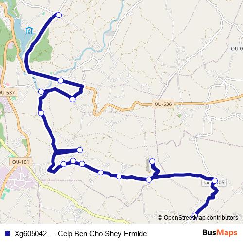Xg605042 bus Line Map