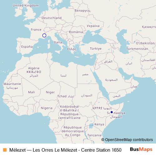 Mélezet bus Line Map