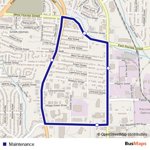 Maintenance bus Line Map