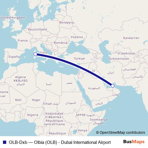 OLB-Dxb air Line Map