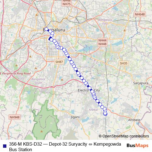 356-M KBS-D32 bus Line Map