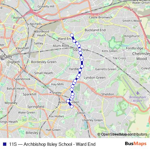 11S bus Line Map