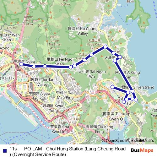 11s bus Line Map