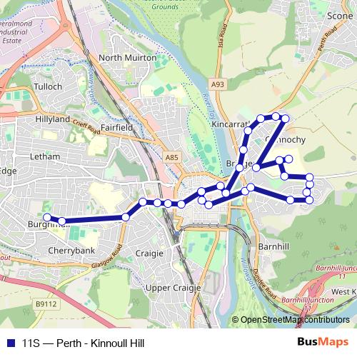 11S bus Line Map