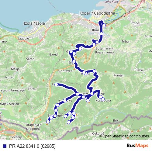 PR A22 8341 0 (62985) bus Line Map