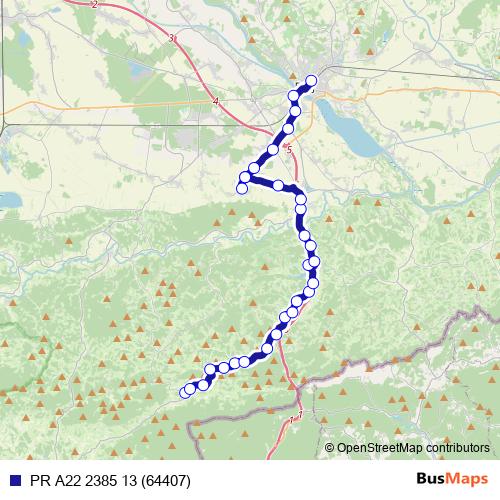 PR A22 2385 13 (64407) bus Line Map