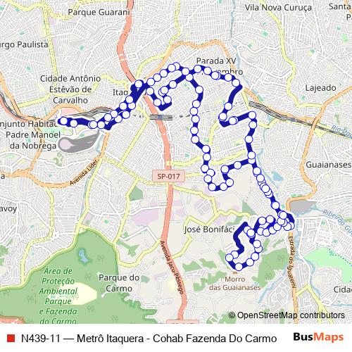 N439-11 bus Line Map