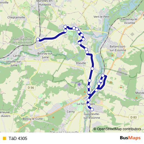 TàD 4305 bus Line Map