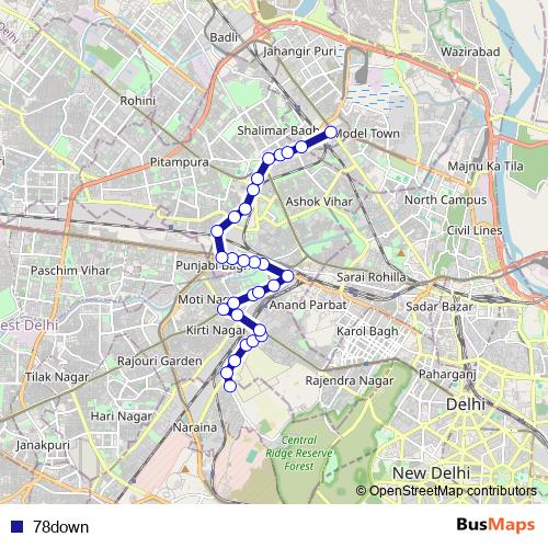 78down bus Line Map