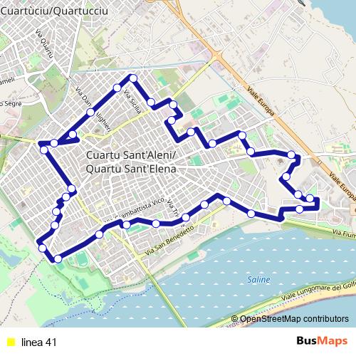 linea 41 bus Line Map