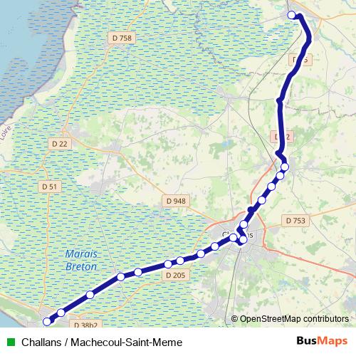 Challans / Machecoul-Saint-Meme bus Line Map