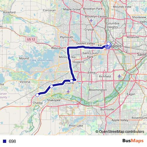 698 bus Line Map