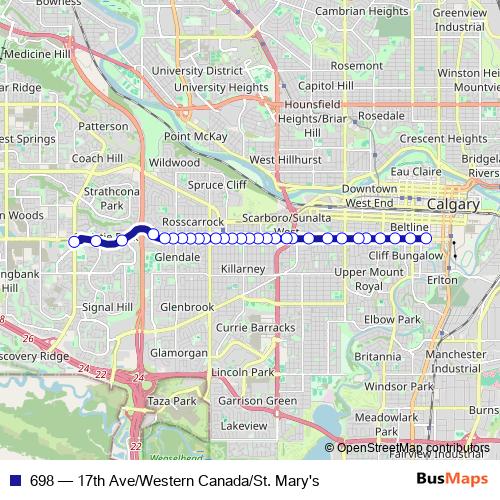 698 bus Line Map