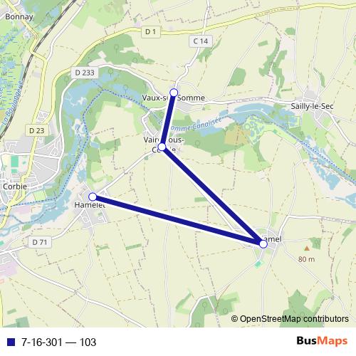 7-16-301 bus Line Map