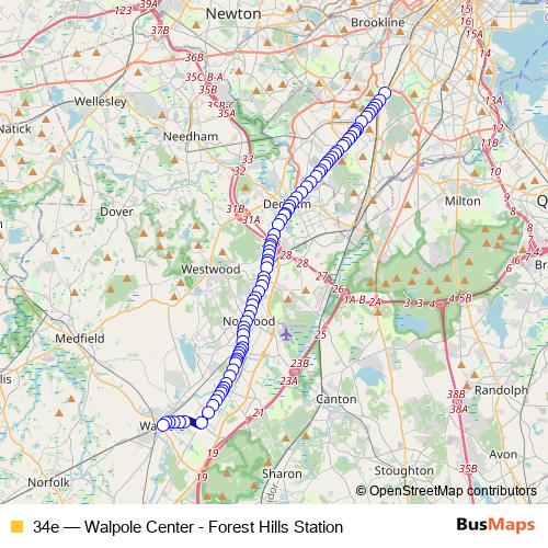 34e bus Line Map
