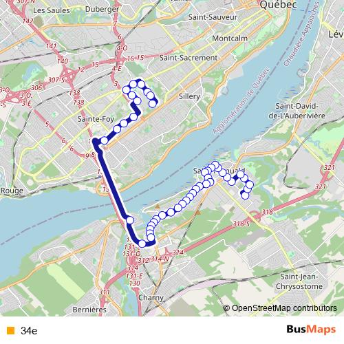 34e bus Line Map