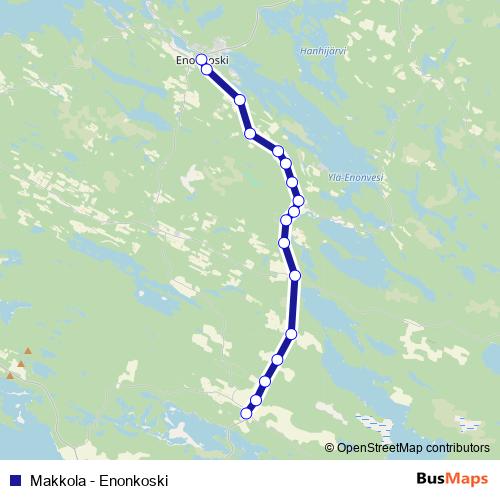 Makkola - Enonkoski bus Line Map