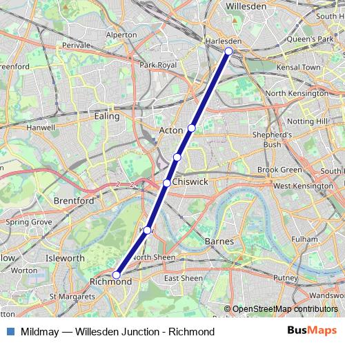 Mildmay rail Line Map