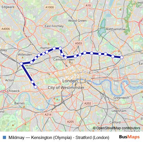 Mildmay rail Line Map