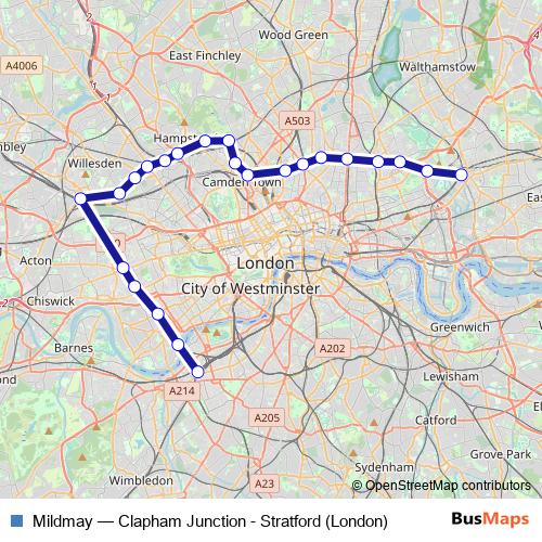 Mildmay rail Line Map