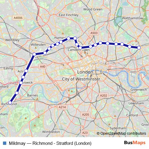 Mildmay rail Line Map