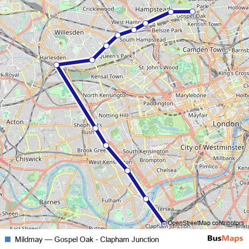 Mildmay rail Line Map