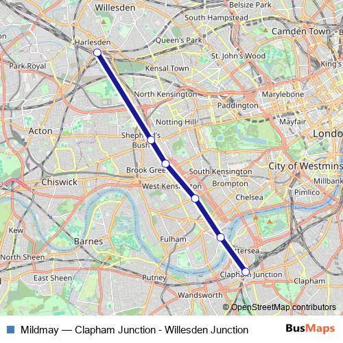 Mildmay rail Line Map