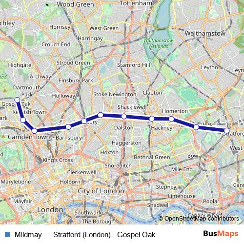 Mildmay rail Line Map