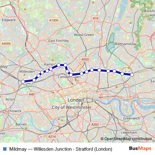 Mildmay rail Line Map