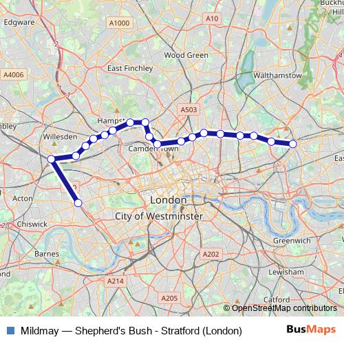 Mildmay rail Line Map