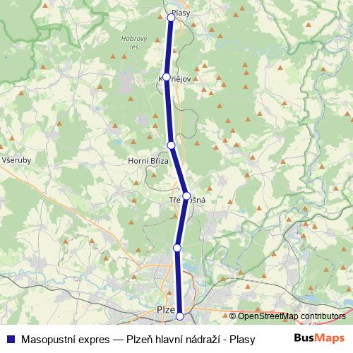 Masopustní expres rail Line Map