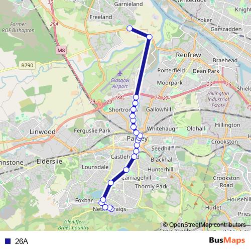 26A bus Line Map