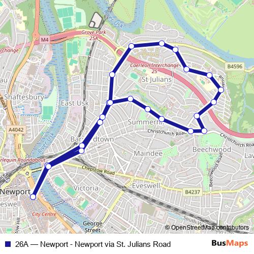 26A bus Line Map