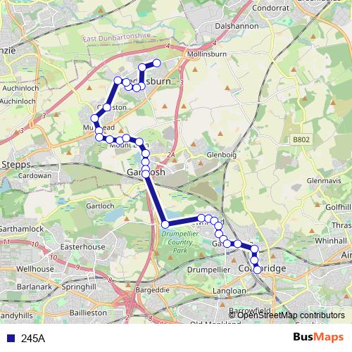 245A bus Line Map