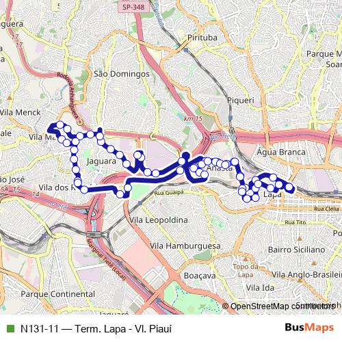N131-11 bus Line Map