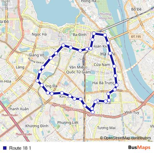 Route 18 1 bus Line Map