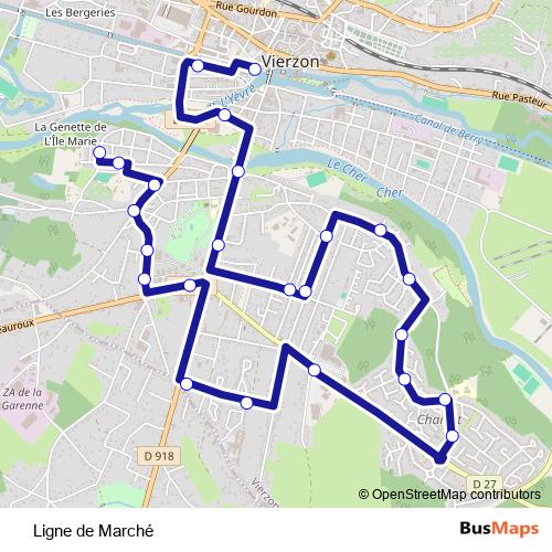 Ligne de Marché bus Line Map