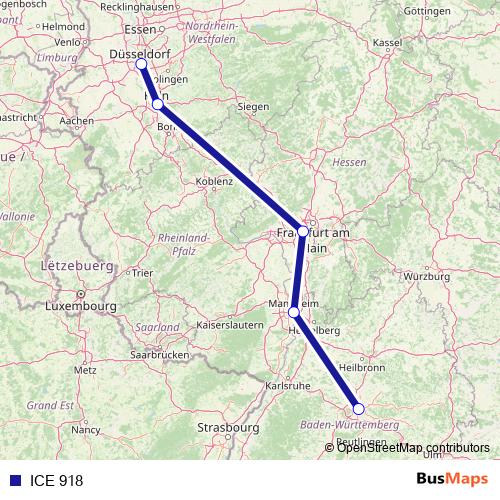 ICE 918 rail Line Map