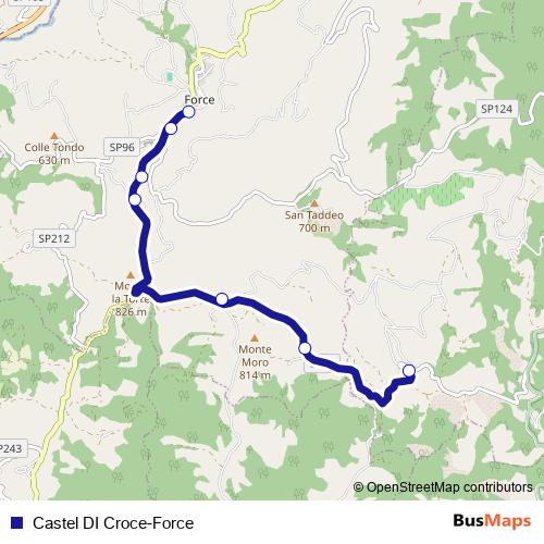 Castel DI Croce-Force bus Line Map