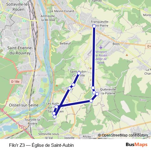 Filo'r Z3 bus Line Map