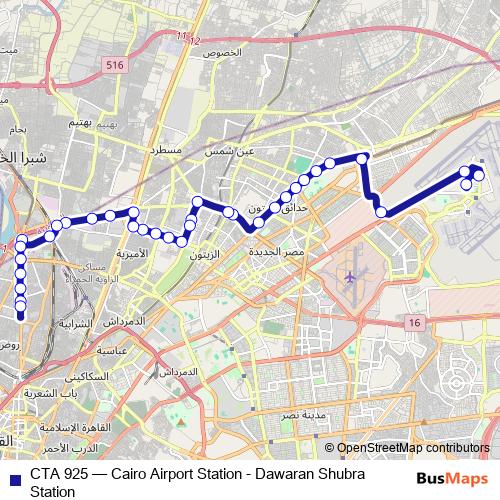 CTA 925 bus Line Map