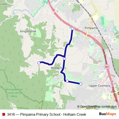 3416 bus Line Map
