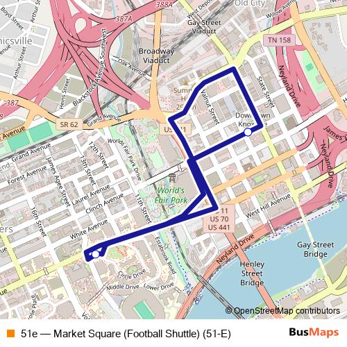 51e bus Line Map