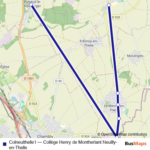 Colneuithelle1 bus Line Map