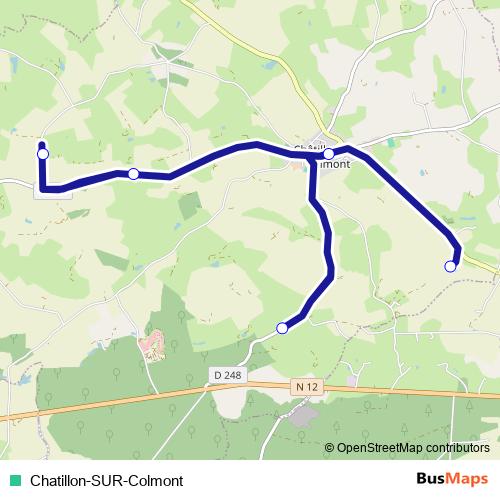 Chatillon-SUR-Colmont bus Line Map
