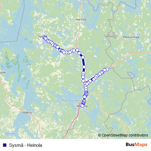 Sysmä - Heinola bus Line Map