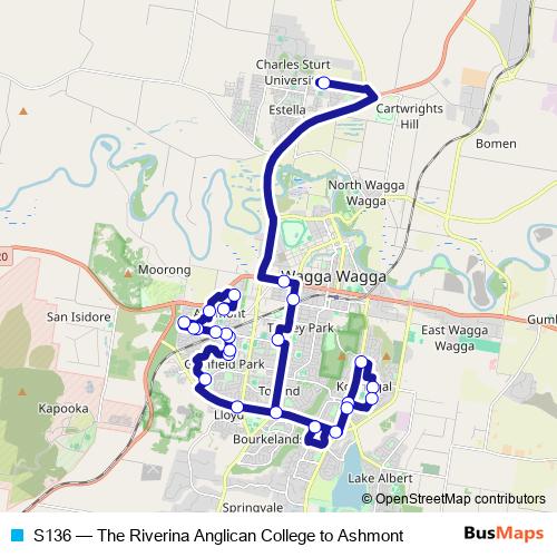 S136 bus Line Map