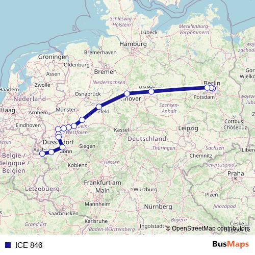 ICE 846 rail Line Map