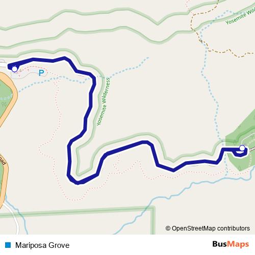 Mariposa Grove bus Line Map