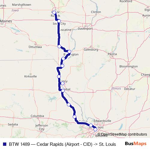 BTW 1489 bus Line Map